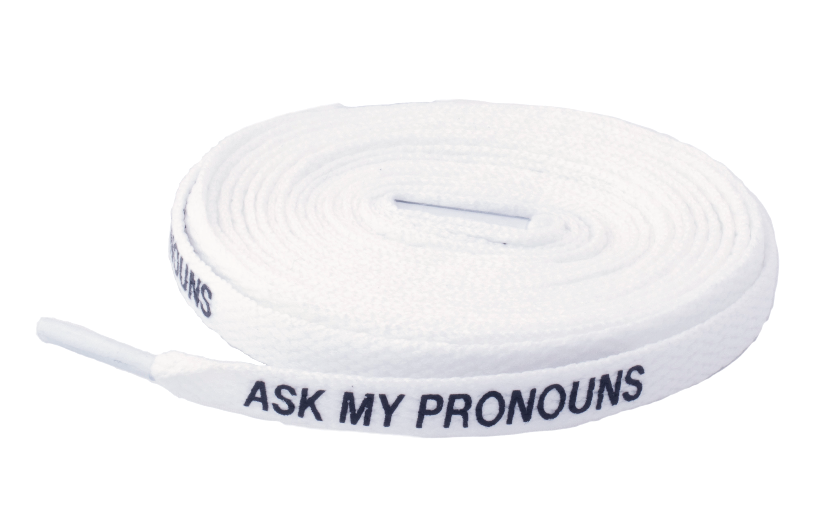 white ask my pronouns lace