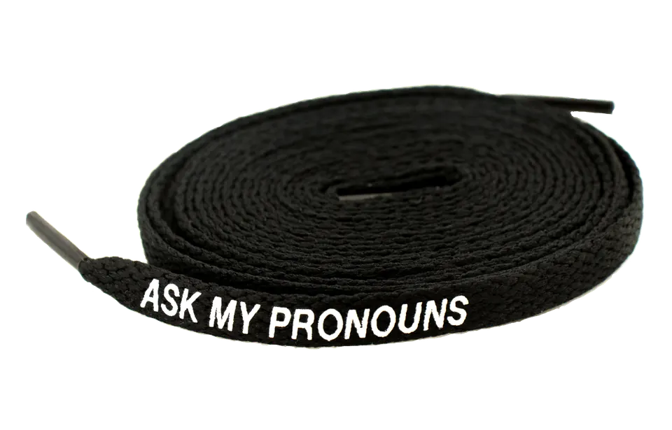 black ask my pronouns lace